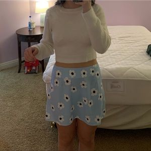 PRINCESS POLLY BLUE WITH WHITE FLOWER MINI SKIRT